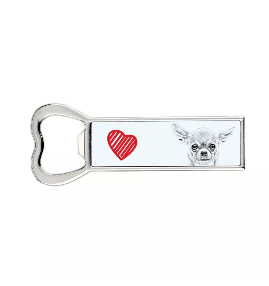 Chihuahua short-haired, Chihuahua smooth - bottle opener with a dog, personalized fridge opener, unique gift for a man by Art-Dog brand
