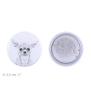 Chihuahua długowłosy przypinka z psem mała Art-Dog