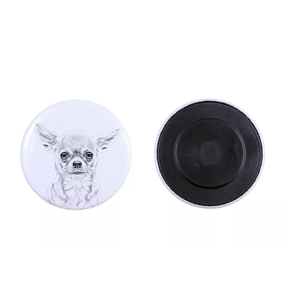 Chihuahua długowłosy magnes z psem duży Art-Dog