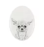 Chihuahua Kurzhaar - Gedenktafel mit einem Foto eines Hundes, Grabplatte mit Druck, personalisierte ovale Platte der Marke Art-Dog