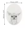 Chihuahua short-haired, Chihuahua smooth - commemorative plaque with a photo of a dog, tombstone with a print, personalized oval plaque from the Art-Dog brand
