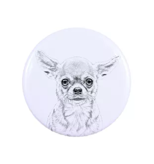 Chihuahua długowłosy magnes z psem duży Art-Dog