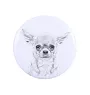 Chihuahua à poil long - aimant avec un œil de chien, exceptionnellement léger, aimant puissant, produit fabriqué à la main par la marque Art-Dog