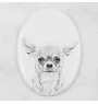 Chihuahua short-haired, Chihuahua smooth - commemorative plaque with a photo of a dog, tombstone with a print, personalized oval plaque from the Art-Dog brand