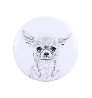 Chihuahua Langhaar - Anstecknadel mit Ihrem Hund, fügen Sie Ihr eigenes Foto hinzu, Marke Art-Dog