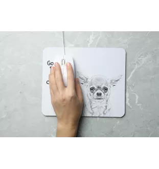Chihuahua Kurzhaar - Mauspad mit Druck, personalisiertes Mauspad mit Hund, einzigartiges Gadget für Büroangestellte von Art-Dog.