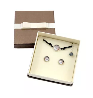 Chihuahua long-haired - a set of jewelry with your photo, a woman's ornament, handmade item, a product made with passion for creating the Art-Dog brand.