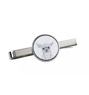 Chihuahua short-haired, Chihuahua smooth - tie clip with a dog, personalized tie clip, a unique gift for a man from the Art-Dog brand
