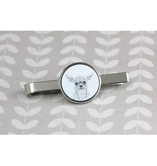 Chihuahua short-haired, Chihuahua smooth - tie clip with a dog, personalized tie clip, a unique gift for a man from the Art-Dog brand