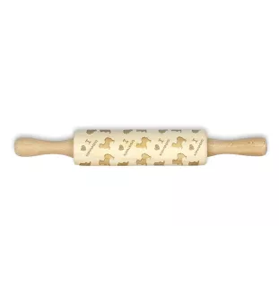 Chihuahua à poil long - un petit rouleau avec un chien, un rouleau à pâtisserie avec des motifs, un gadget pour céramiste de la marque Art-Dog