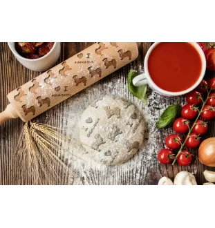 Chihuahua à poil long - rouleau à pâtisserie avec chien, rouleau à motifs pour la céramique, cadeau pour la cuisinière de la marque Art-Dog