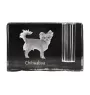 Chihuahua à poil court - Porte-stylos, organiseur en cristal avec photo de chien, décoration de bureau unique par la marque Art-Dog