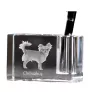 Chihuahua short-haired, Chihuahua smooth - Pen stand, crystal organiser with dog photo, unique desk decoration by Art-Dog brand