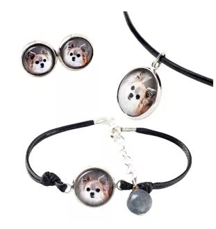 Chihuahua Langhaar - Schmuckset in einer Schachtel, Halskette, Ohrringe, Armband, Produkte der Marke Art-Dog
