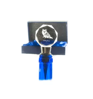 Chihuahua short-haired, Chihuahua smooth - Bottle stopper, crystal wine stopper with photo, personalised gift for bartender by Art-Dog brand