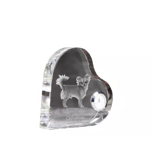 Chihuahua krótkowłosy zegar w kształcie serca z psem Art-Dog