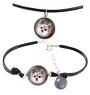 Chihuahua à poil long - ensemble de bijoux avec votre photo, ensemble fait à la main, bracelet et collier de la marque Art.-Dog