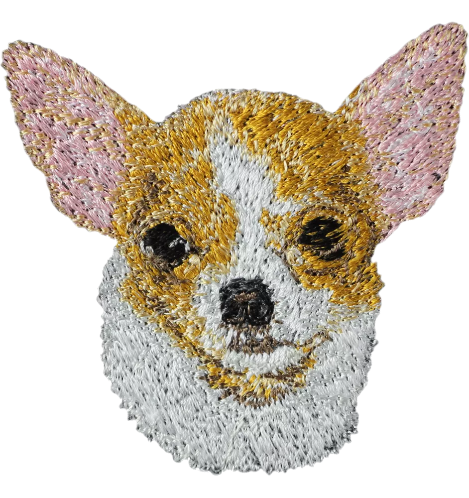 Chihuahua short-haired, Chihuahua smooth - dog-shaped patch, embroidered patch, unique decoration for Art-Dog backpack