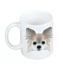 Chihuahua long-haired - cup with a geometric dog image and the inscription Art-Dog