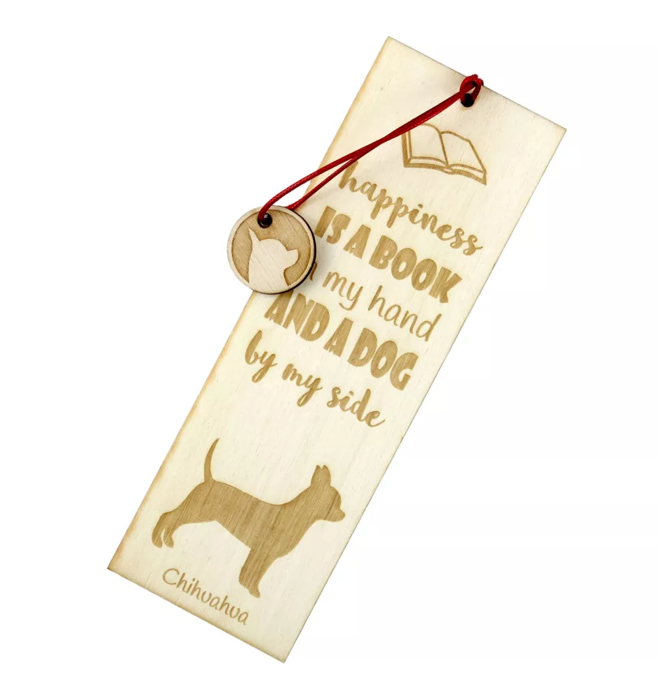 Chihuahua short-haired, Chihuahua smooth - dog bookmark, personalized bookmark, dog gadget for Art-Dog brand readers