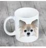 Chihuahua long-haired - cup with a geometric dog image and the inscription Art-Dog