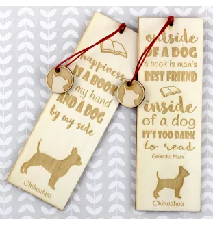 Chihuahua à poil court - marque-page pour livre avec chien, marque-page personnalisé, accessoire canin pour les lecteurs de la marque Art-Dog
