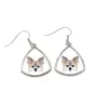 Chihuahua à poil long - boucles d'oreilles avec une photo et un motif de chien géométrique Art-Dog