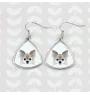 Chihuahua long-haired - earrings with a picture and the inscription geometric dog Art-Dog