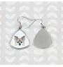 Chihuahua long-haired - earrings with a picture and the inscription geometric dog Art-Dog