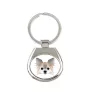 Chihuahua Langhaar - geometrischer Schlüsselanhänger mit Foto und Aufschrift Art-Dog