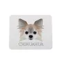 Chihuahua long-haired - geometric mouse pad with a picture and text by Art-Dog