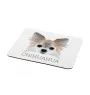 Chihuahua long-haired - geometric mouse pad with a picture and text by Art-Dog