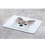 Chihuahua à poil long - tapis de souris géométrique avec photo et inscription Art-Dog