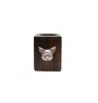 Chihuahua short-haired, Chihuahua smooth - wooden candle holder with a dog, a unique souvenir after losing a dog, a handicraft from the Art-Dog brand