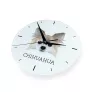 Chihuahua à poil long - horloge murale géométrique avec photo et logo de la marque Art-Dog