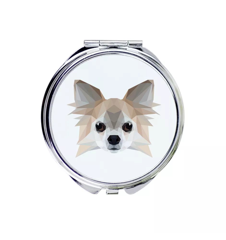 Chihuahua długowłosy lusterko geometryczne Art-Dog