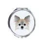 Chihuahua Langhaar - Spiegel mit Foto und geometrischem Aufdruck der Marke Art-Dog