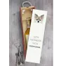 Chihuahua Langhaar - geometrische Box mit einem Bild und Schriftzug für Wein der Marke Art-Dog