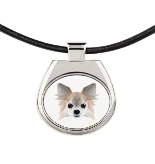 Chihuahua długowłosy naszyjnik geometryczny Art-Dog