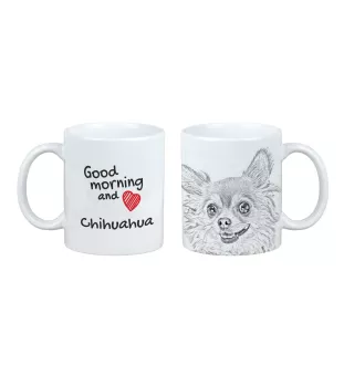 Chihuahua à poil long - tasse avec chien, tasse avec photo, cadeau personnalisé de la marque Art-Dog