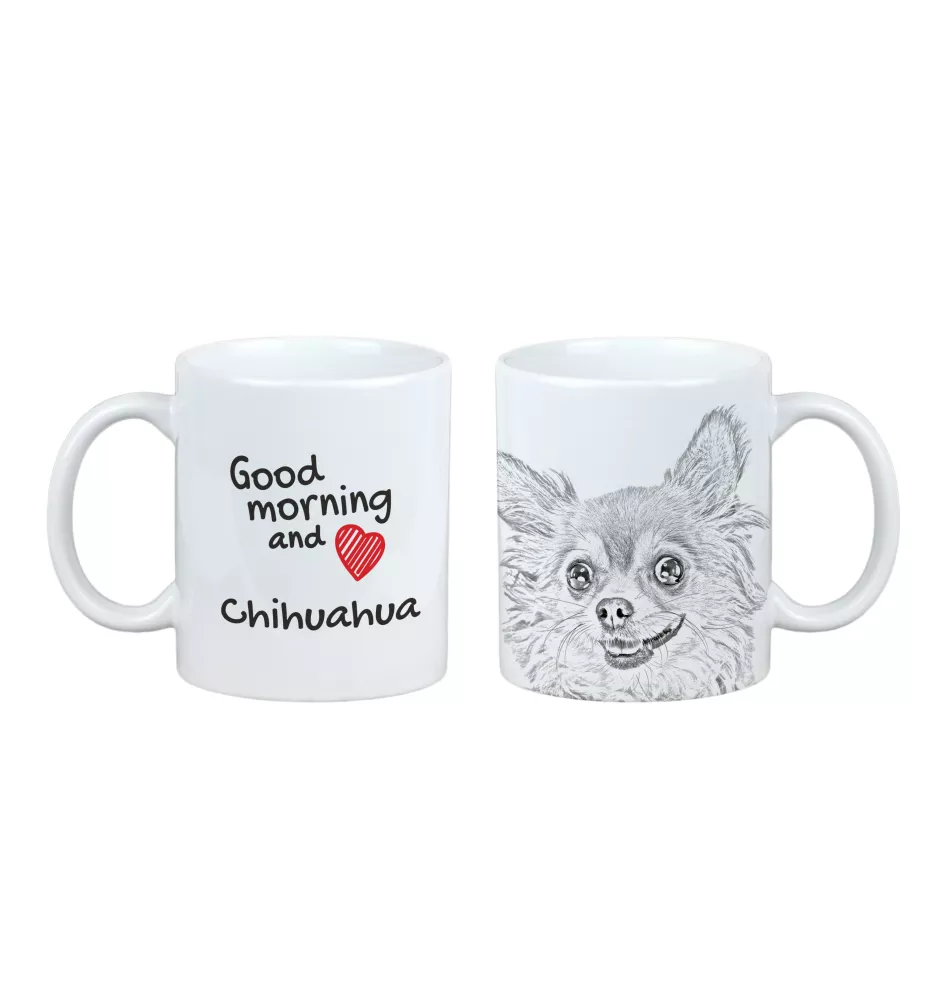Chihuahua à poil long - tasse avec chien, tasse avec photo, cadeau personnalisé de la marque Art-Dog