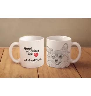 Chihuahua à poil long - tasse avec chien, tasse avec photo, cadeau personnalisé de la marque Art-Dog