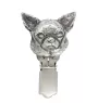 Chihuahua Kurzhaar I - Brosche mit Clip, Startnummernhalter, versilberte Anstecknadel für Hundeausstellungen der Marke Art-Dog