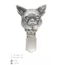 Chihuahua short-haired, Chihuahua smooth I - brooch with a clip, holder for a start number, silver-plated dog show pin from the Art-Dog brand