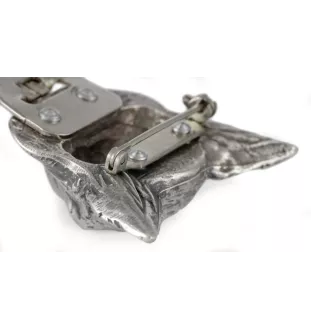 Chihuahua short-haired, Chihuahua smooth I - brooch with a clip, holder for a start number, silver-plated dog show pin from the Art-Dog brand