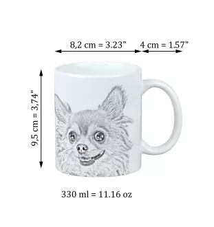Chihuahua długowłosy kubek z psem I love Art-Dog