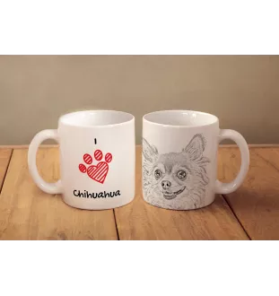 Chihuahua Langhaar - Tasse mit Hund, entzückende Tasse mit Grafik, Geschenk mit Ihrem Foto von der Marke Art-Dog