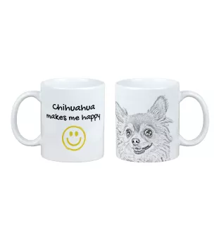 Chihuahua à poil long - tasse avec chien, une tasse joyeuse pour les amoureux des chiens, un cadeau personnalisé de la marque Art-Dog