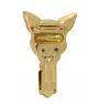 Chihuahua short-haired, Chihuahua smooth I - brooch with a clip, gold-plated holder for a start number, a gift for a dog show by Art-Dog brand.