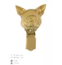 Chihuahua short-haired, Chihuahua smooth I - brooch with a clip, gold-plated holder for a start number, a gift for a dog show by Art-Dog brand.